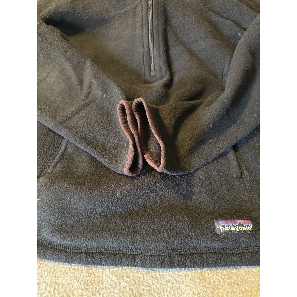 Patagonia Synchilla Fleece Quarter Zip Pullover Black Womens S Gorpcore 25741 F7 - Picture 5 of 7
